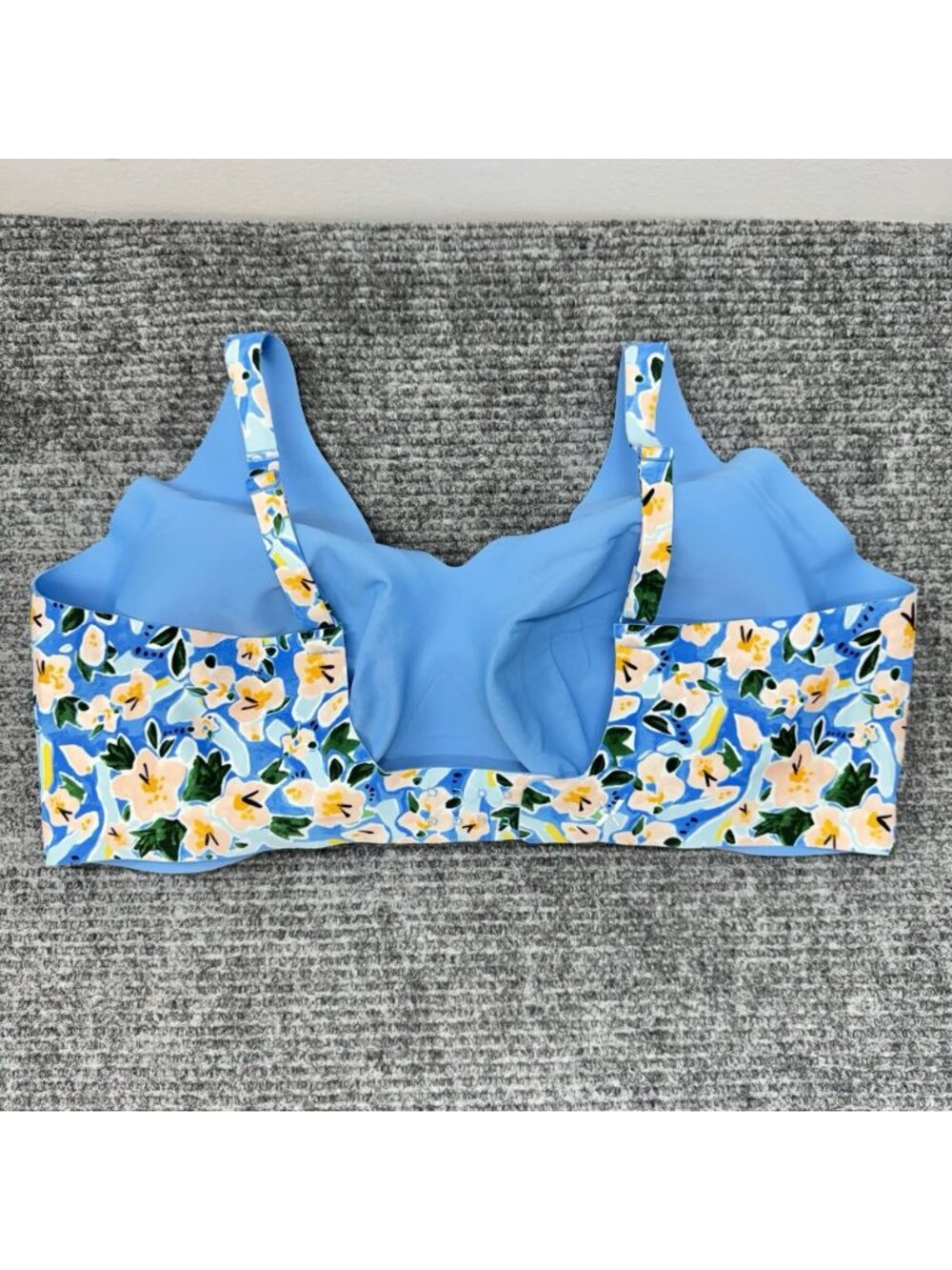 Knix Bra XXXL++ Revolution V-Neck Wireless Blue Floral Moisture Wicking Comfort - Picture 3 of 6